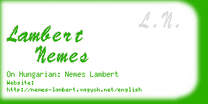 lambert nemes business card